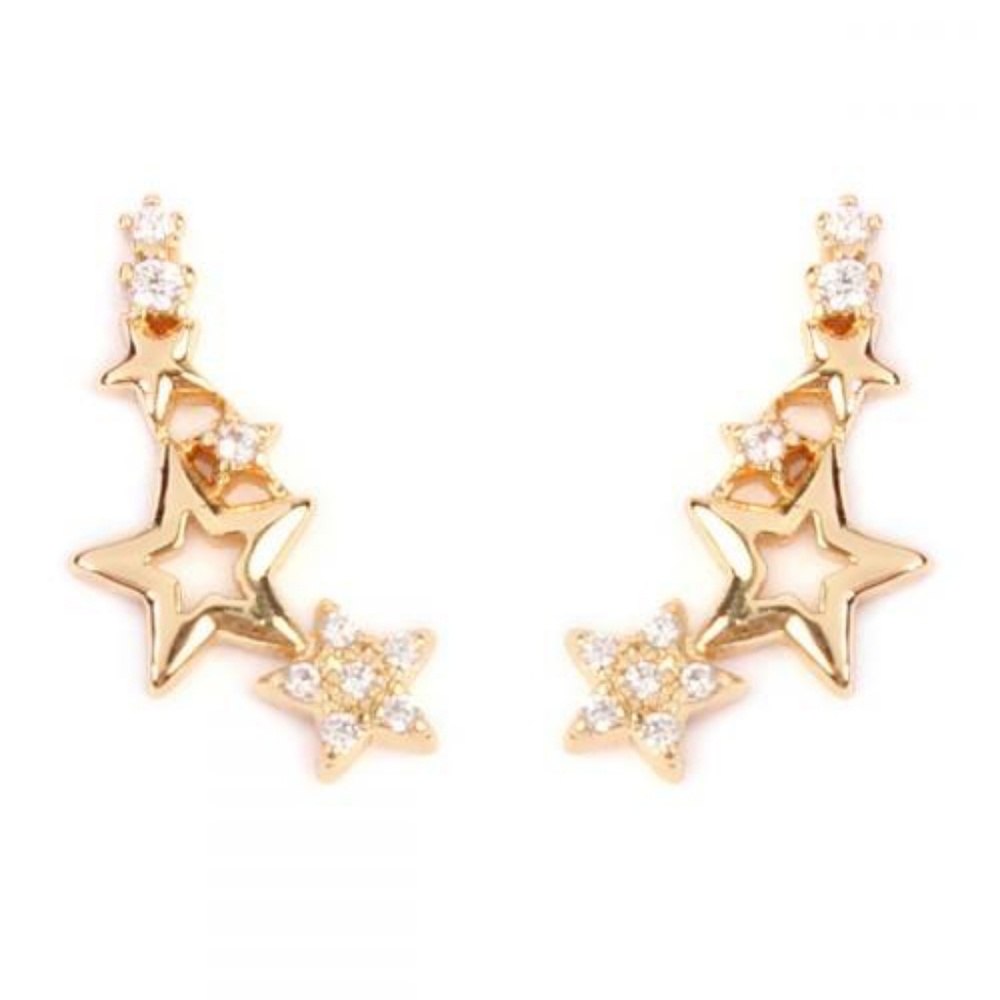 Seeing Stars Crawler Earrings (Gold)